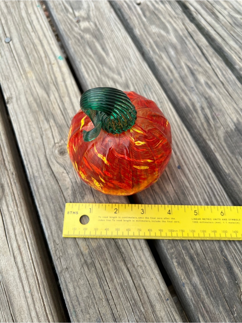 Handblown Glass Pumpkin From woodland Colorado Autumn Halloween Thanksgiving - Picture 11 of 11